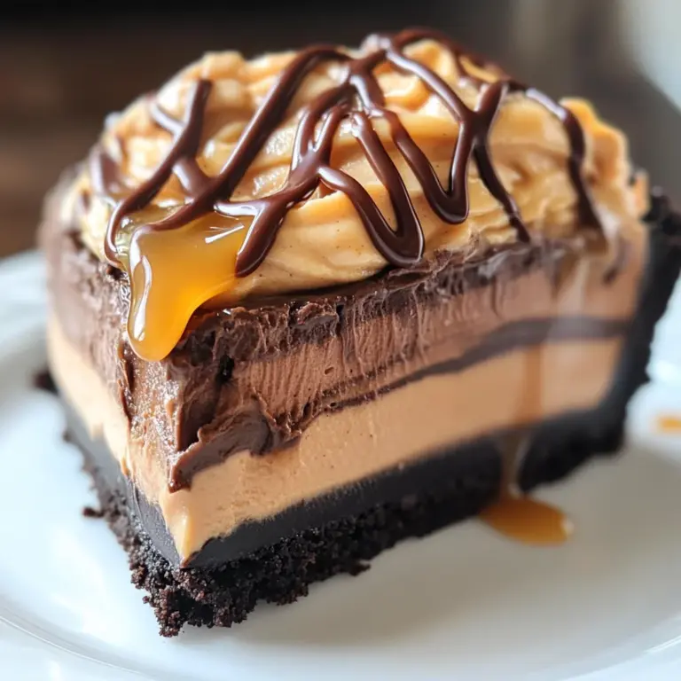 Chocolate Peanut Butter Caramel Mousse Pie