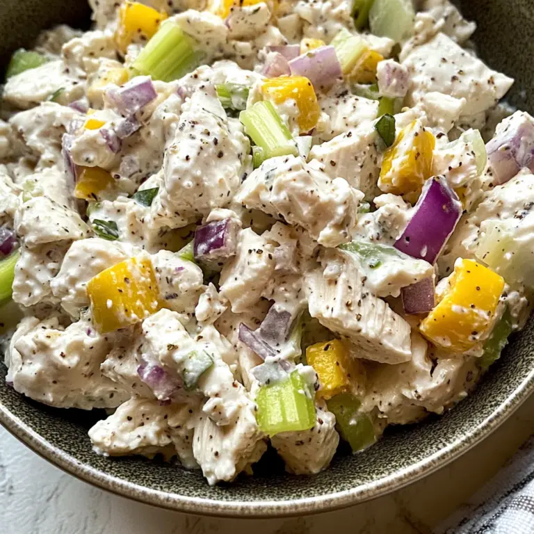 Cottage Cheese Chicken Salad with Banana Peppers