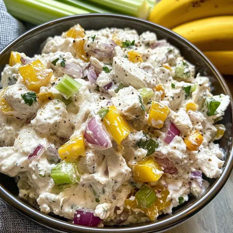 Cottage Cheese Chicken Salad with Banana Peppers