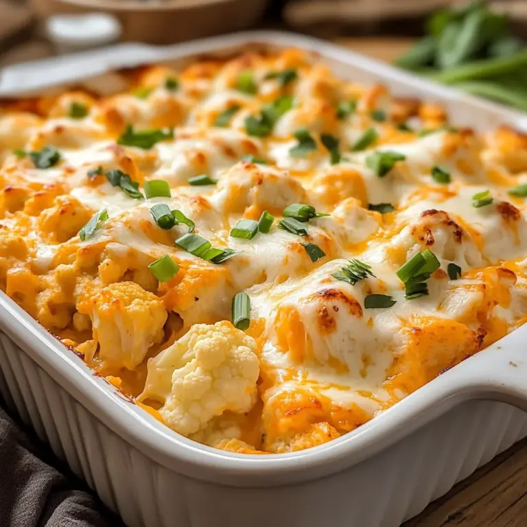 Creamy Buffalo Chicken Cauliflower Casserole Recipe