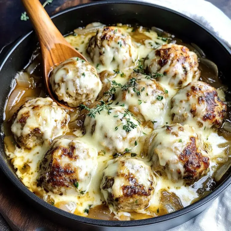 French Onion Chicken Meatballs