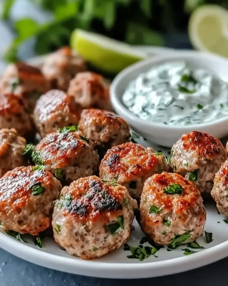 Greek Turkey Meatballs with Tzatziki