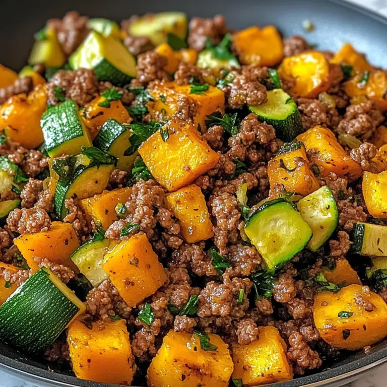 Ground Beef Zucchini Sweet Potato Skillet