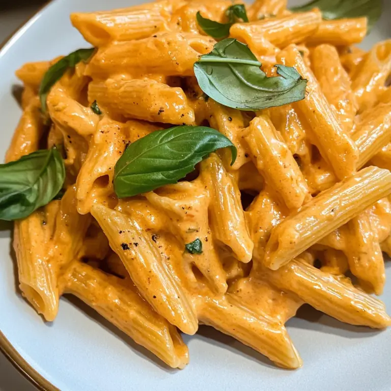 HIGH-PROTEIN CREAMY ROASTED RED PEPPER PASTA