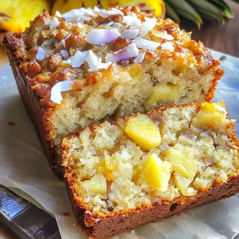 Hawaiian Banana Bread with Pineapple, Coconut & Macadamia Nuts