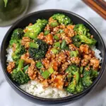 Honey Sriracha Ground Chicken and Broccoli