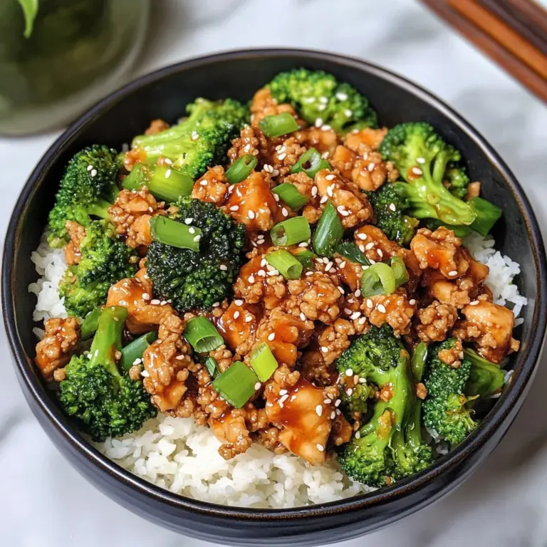 Honey Sriracha Ground Chicken and Broccoli