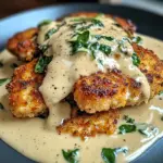 Parmesan Crusted Chicken with Creamy Garlic Sauce