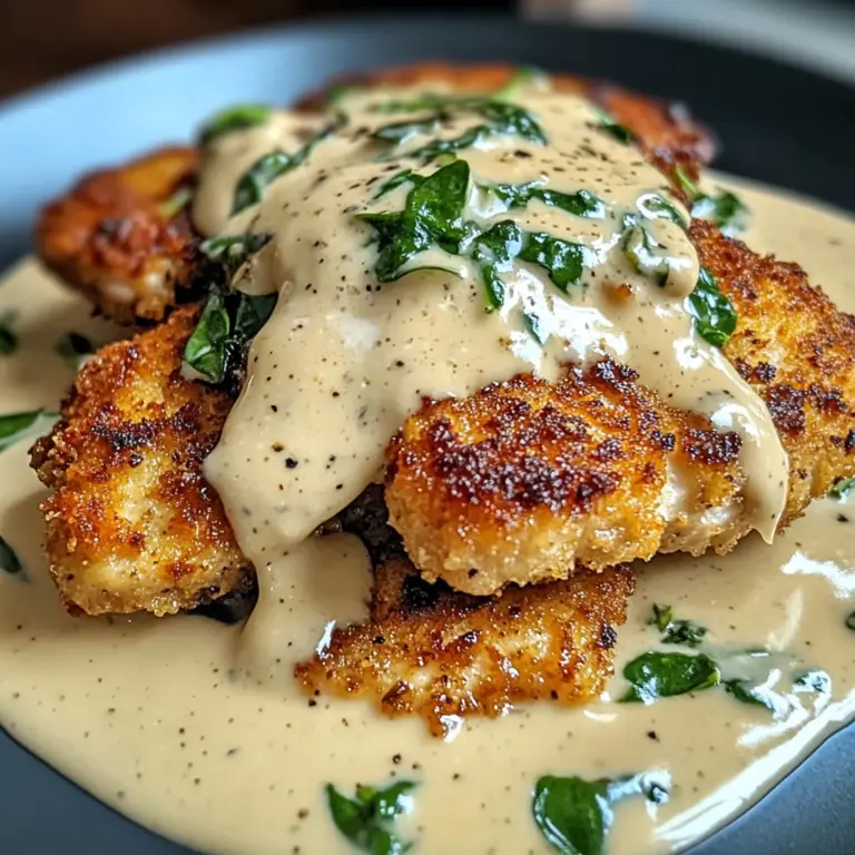 Parmesan Crusted Chicken with Creamy Garlic Sauce