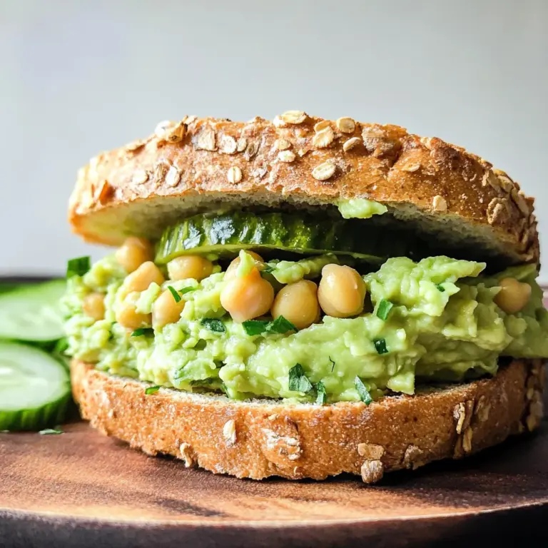 Smashed Chickpea Avocado Dill Pickle Sandwiches