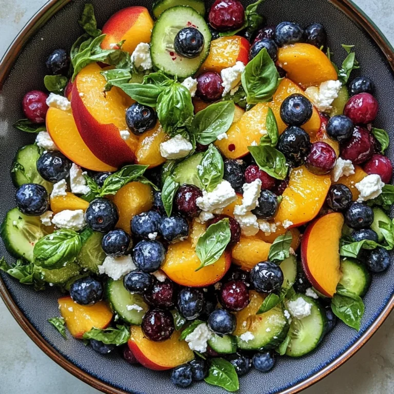 Blueberry Peach Feta Salad