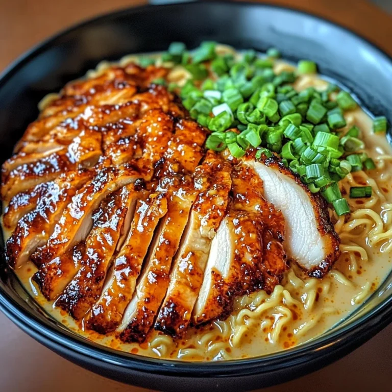 Fiery Chicken Ramen with Creamy Garlic Sauce