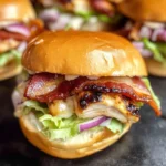 Turkey Bacon Ranch BBQ Chicken Sliders