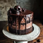 Vegan Chocolate Layer Skull Cake
