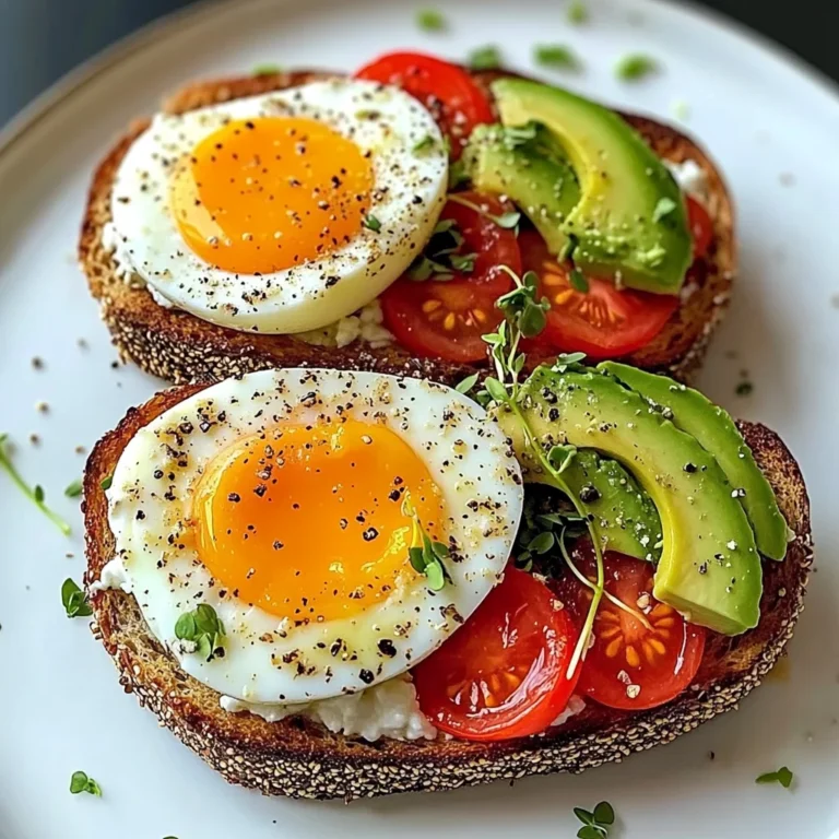 Avocado Tomato Cottage Toasts with Jammy Eggs