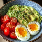 Avocado & Soft-Boiled Egg Bowl with Cherry Tomatoes & Sesame
