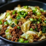 Mongolian-Style Ground Beef Stir-Fry with Crispy Cabbage