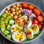 Rainbow Protein Bowl with Eggs & Chickpeas