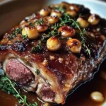 Slow-Roasted Lamb Shoulder with Garlic-Honey Mustard Glaze