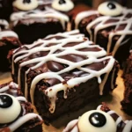 spooky mummy brownies