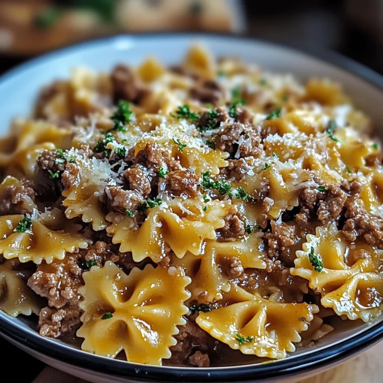 Cheesy Beef Bowtie Pasta with Garlic Butter Delights You!