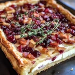 Cranberry Brie Tart with Pancetta & Thyme