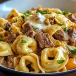 Creamy Beef and Vegetable Tortellini