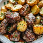 Garlic Steak Bites and Potatoes