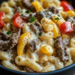 High-Protein Creamy Philly Cheesesteak Mac & Cheese