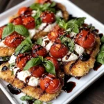 Italian Basil Chicken Cutlets with Tomato and Burrata Topping