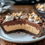No-Bake Cream Cheese Peanut Butter Pie with Chocolate Whipped Cream